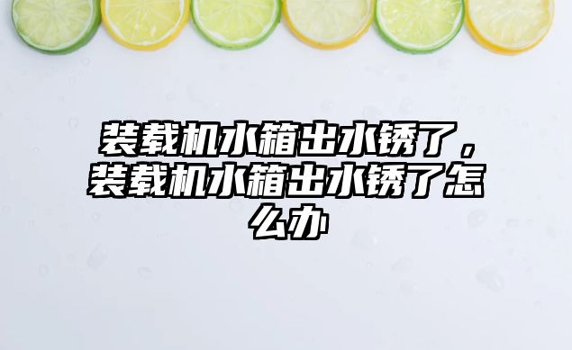 裝載機水箱出水銹了，裝載機水箱出水銹了怎么辦