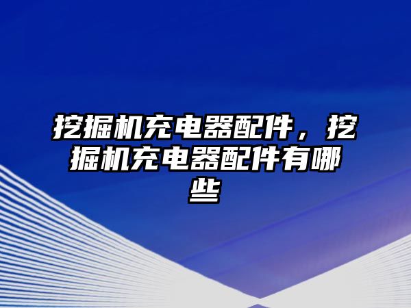 挖掘機充電器配件，挖掘機充電器配件有哪些