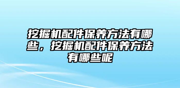 挖掘機配件保養(yǎng)方法有哪些，挖掘機配件保養(yǎng)方法有哪些呢