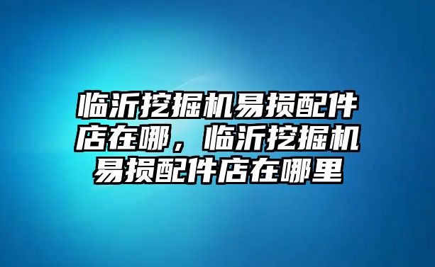 臨沂挖掘機(jī)易損配件店在哪，臨沂挖掘機(jī)易損配件店在哪里