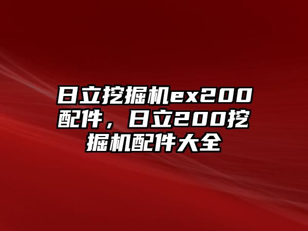 日立挖掘機ex200配件，日立200挖掘機配件大全