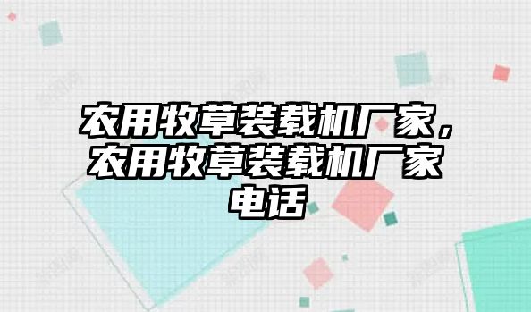 農(nóng)用牧草裝載機廠家，農(nóng)用牧草裝載機廠家電話