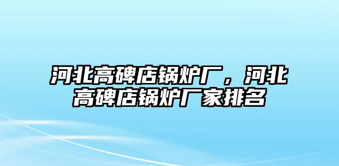 河北高碑店鍋爐廠，河北高碑店鍋爐廠家排名