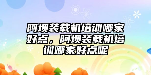 阿壩裝載機培訓哪家好點，阿壩裝載機培訓哪家好點呢