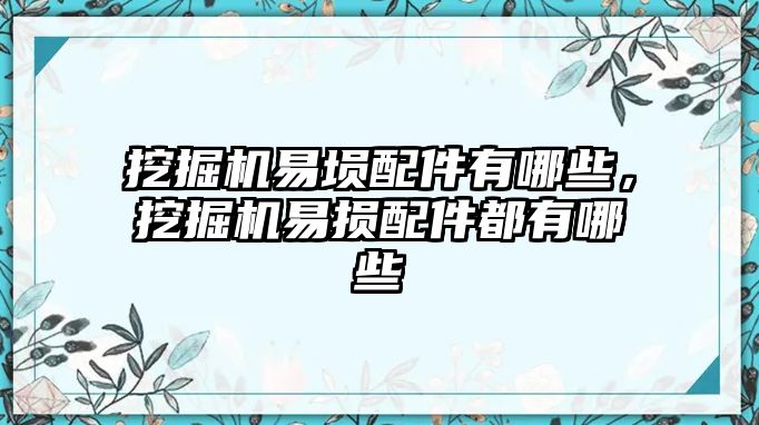 挖掘機(jī)易塤配件有哪些，挖掘機(jī)易損配件都有哪些