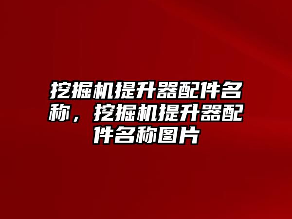 挖掘機提升器配件名稱，挖掘機提升器配件名稱圖片