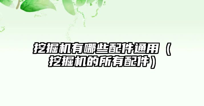 挖掘機有哪些配件通用（挖掘機的所有配件）