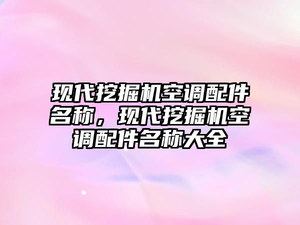 現(xiàn)代挖掘機空調(diào)配件名稱，現(xiàn)代挖掘機空調(diào)配件名稱大全