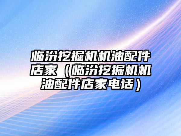 臨汾挖掘機(jī)機(jī)油配件店家（臨汾挖掘機(jī)機(jī)油配件店家電話(huà)）