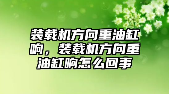 裝載機方向重油缸響，裝載機方向重油缸響怎么回事