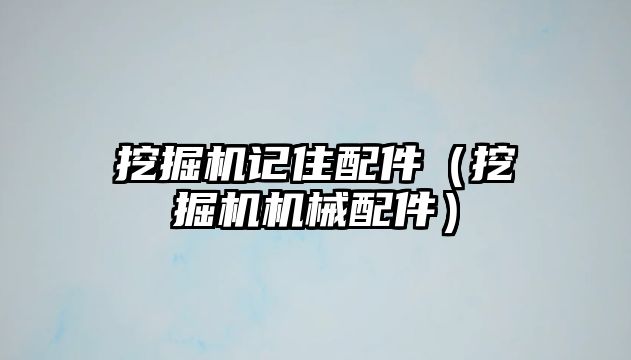 挖掘機記住配件（挖掘機機械配件）