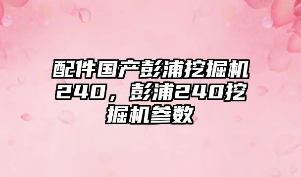 配件國產彭浦挖掘機240，彭浦240挖掘機參數(shù)