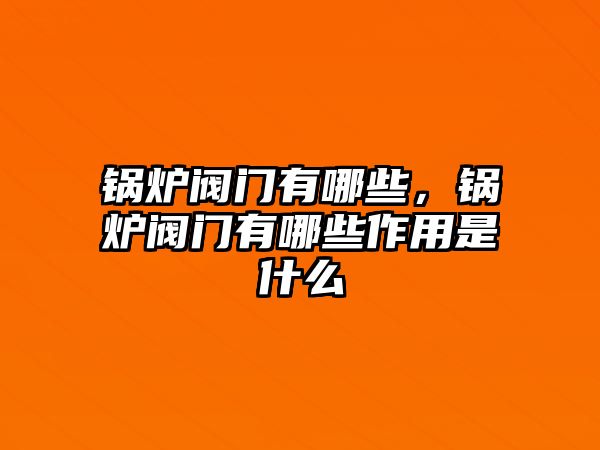 鍋爐閥門有哪些，鍋爐閥門有哪些作用是什么