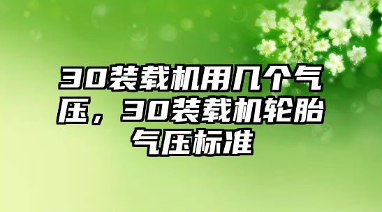 30裝載機用幾個氣壓，30裝載機輪胎氣壓標準