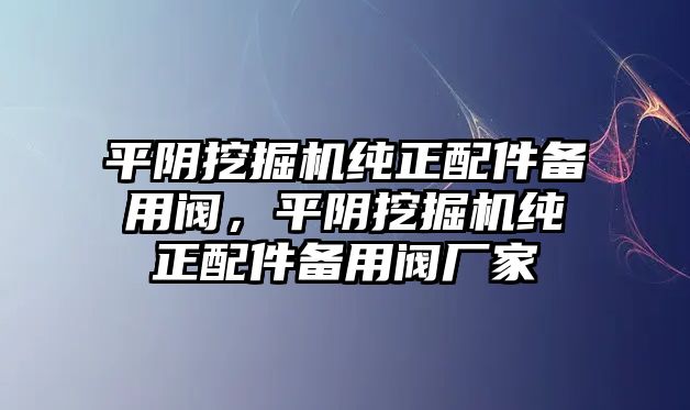 平陰挖掘機純正配件備用閥，平陰挖掘機純正配件備用閥廠家