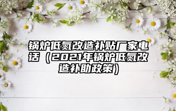 鍋爐低氮改造補貼廠家電話（2021年鍋爐低氮改造補助政策）