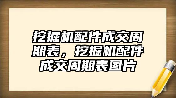 挖掘機配件成交周期表，挖掘機配件成交周期表圖片