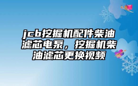 jcb挖掘機配件柴油濾芯電泵，挖掘機柴油濾芯更換視頻