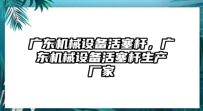 廣東機械設備活塞桿，廣東機械設備活塞桿生產(chǎn)廠家