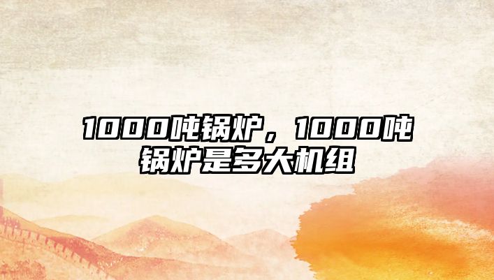 1000噸鍋爐，1000噸鍋爐是多大機組