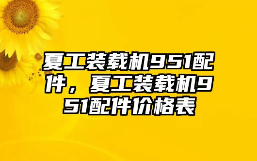 夏工裝載機951配件，夏工裝載機951配件價格表