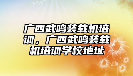 廣西武鳴裝載機(jī)培訓(xùn)，廣西武鳴裝載機(jī)培訓(xùn)學(xué)校地址