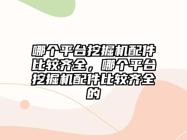 哪個平臺挖掘機配件比較齊全，哪個平臺挖掘機配件比較齊全的