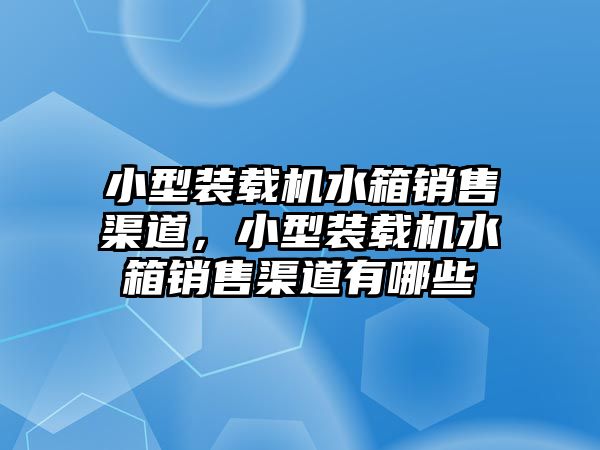 小型裝載機(jī)水箱銷售渠道，小型裝載機(jī)水箱銷售渠道有哪些