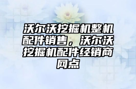 沃爾沃挖掘機整機配件銷售，沃爾沃挖掘機配件經(jīng)銷商網(wǎng)點