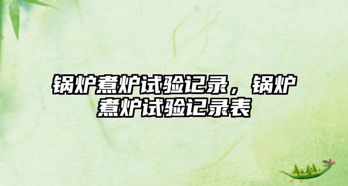 鍋爐煮爐試驗(yàn)記錄，鍋爐煮爐試驗(yàn)記錄表