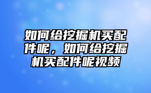 如何給挖掘機(jī)買(mǎi)配件呢，如何給挖掘機(jī)買(mǎi)配件呢視頻