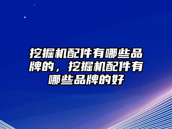 挖掘機配件有哪些品牌的，挖掘機配件有哪些品牌的好