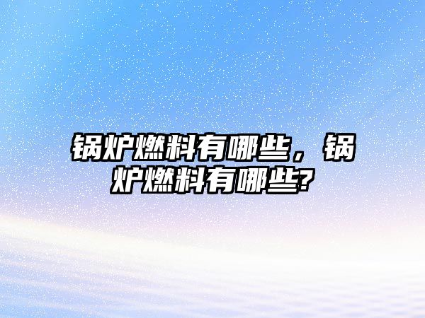 鍋爐燃料有哪些，鍋爐燃料有哪些?