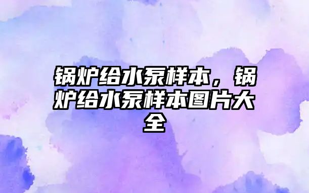 鍋爐給水泵樣本，鍋爐給水泵樣本圖片大全