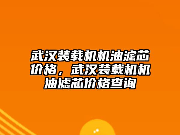 武漢裝載機機油濾芯價格，武漢裝載機機油濾芯價格查詢