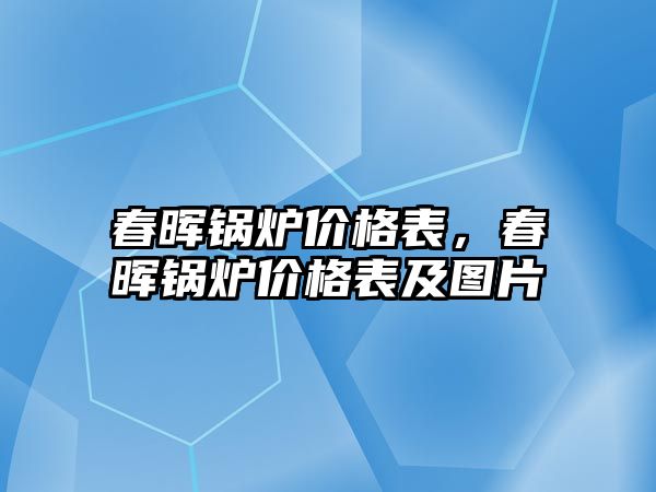 春暉鍋爐價(jià)格表，春暉鍋爐價(jià)格表及圖片