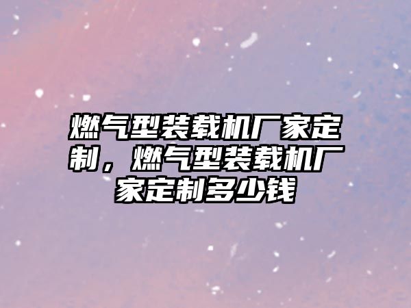 燃氣型裝載機廠家定制，燃氣型裝載機廠家定制多少錢