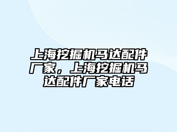 上海挖掘機馬達配件廠家，上海挖掘機馬達配件廠家電話