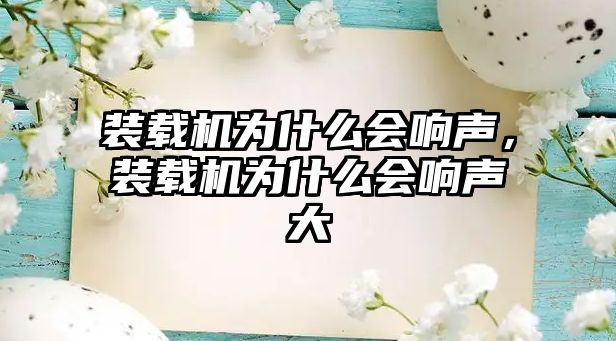 裝載機為什么會響聲，裝載機為什么會響聲大