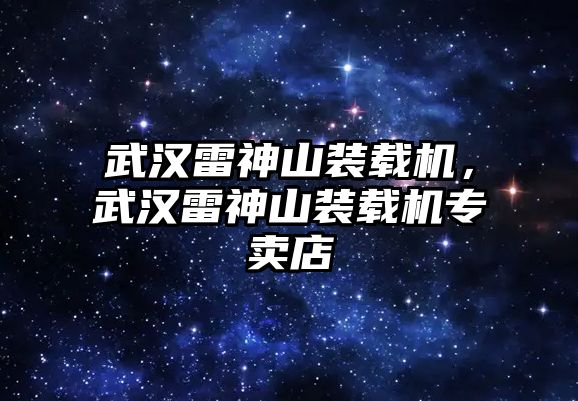 武漢雷神山裝載機，武漢雷神山裝載機專賣店