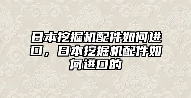 日本挖掘機配件如何進口，日本挖掘機配件如何進口的