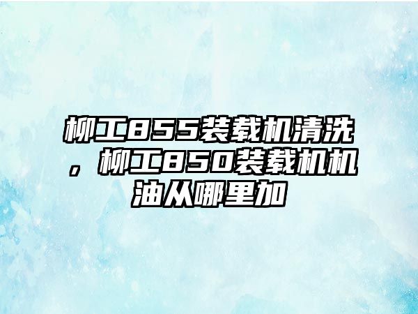 柳工855裝載機清洗，柳工850裝載機機油從哪里加