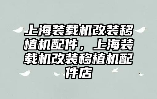 上海裝載機(jī)改裝移植機(jī)配件，上海裝載機(jī)改裝移植機(jī)配件店