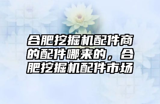 合肥挖掘機(jī)配件商的配件哪來的，合肥挖掘機(jī)配件市場(chǎng)