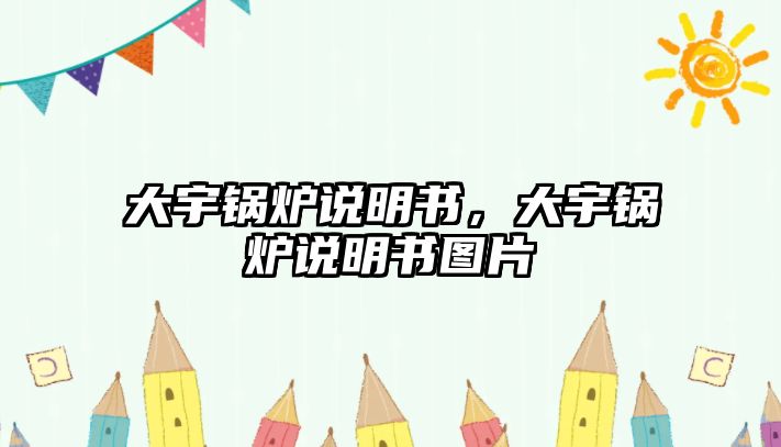 大宇鍋爐說明書，大宇鍋爐說明書圖片