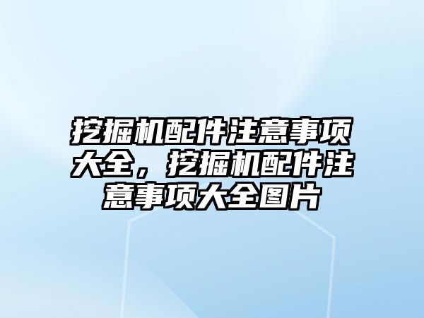 挖掘機配件注意事項大全，挖掘機配件注意事項大全圖片