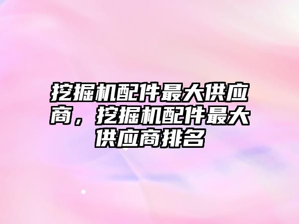 挖掘機配件最大供應商，挖掘機配件最大供應商排名