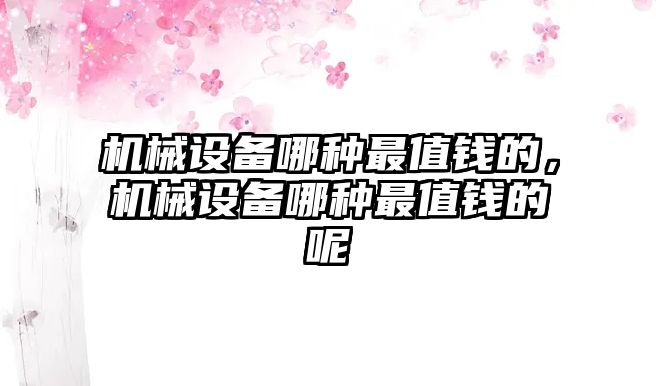 機(jī)械設(shè)備哪種最值錢的，機(jī)械設(shè)備哪種最值錢的呢