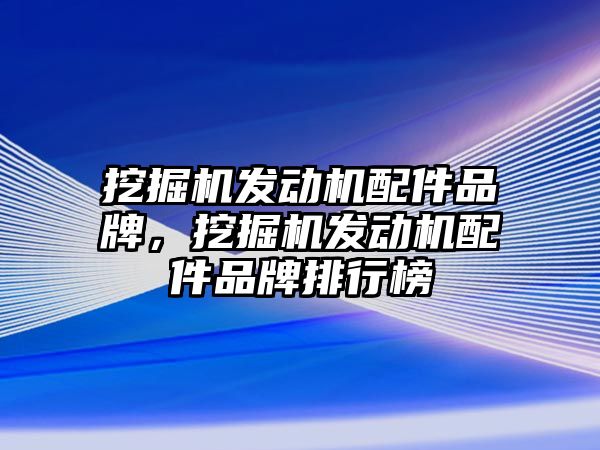 挖掘機發(fā)動機配件品牌，挖掘機發(fā)動機配件品牌排行榜