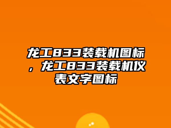 龍工833裝載機圖標，龍工833裝載機儀表文字圖標